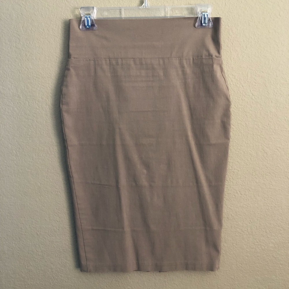 Tan pencil skirt